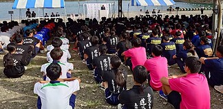 山梨県カヌー協会として「文部科学大臣杯 2026年度日本カヌースプリントジュニア選手権大会」の開会式に出席